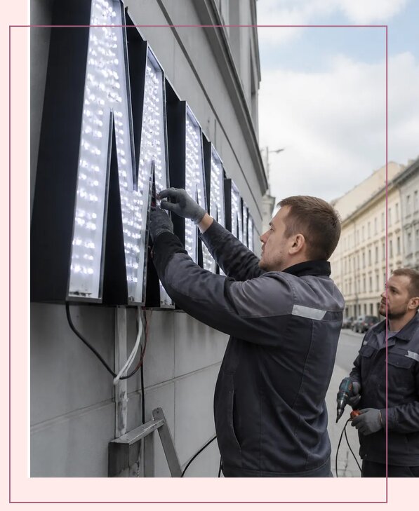 Изготовление и монтаж светодиодных LED вывесок в Саратове