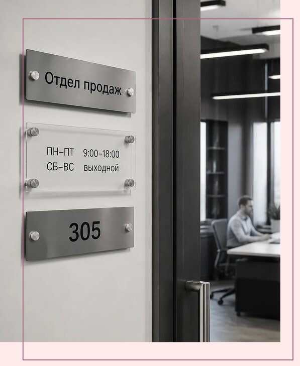 Офисные таблички на дверь в Саратове по цене от 5014 р. | Аванза-Срт